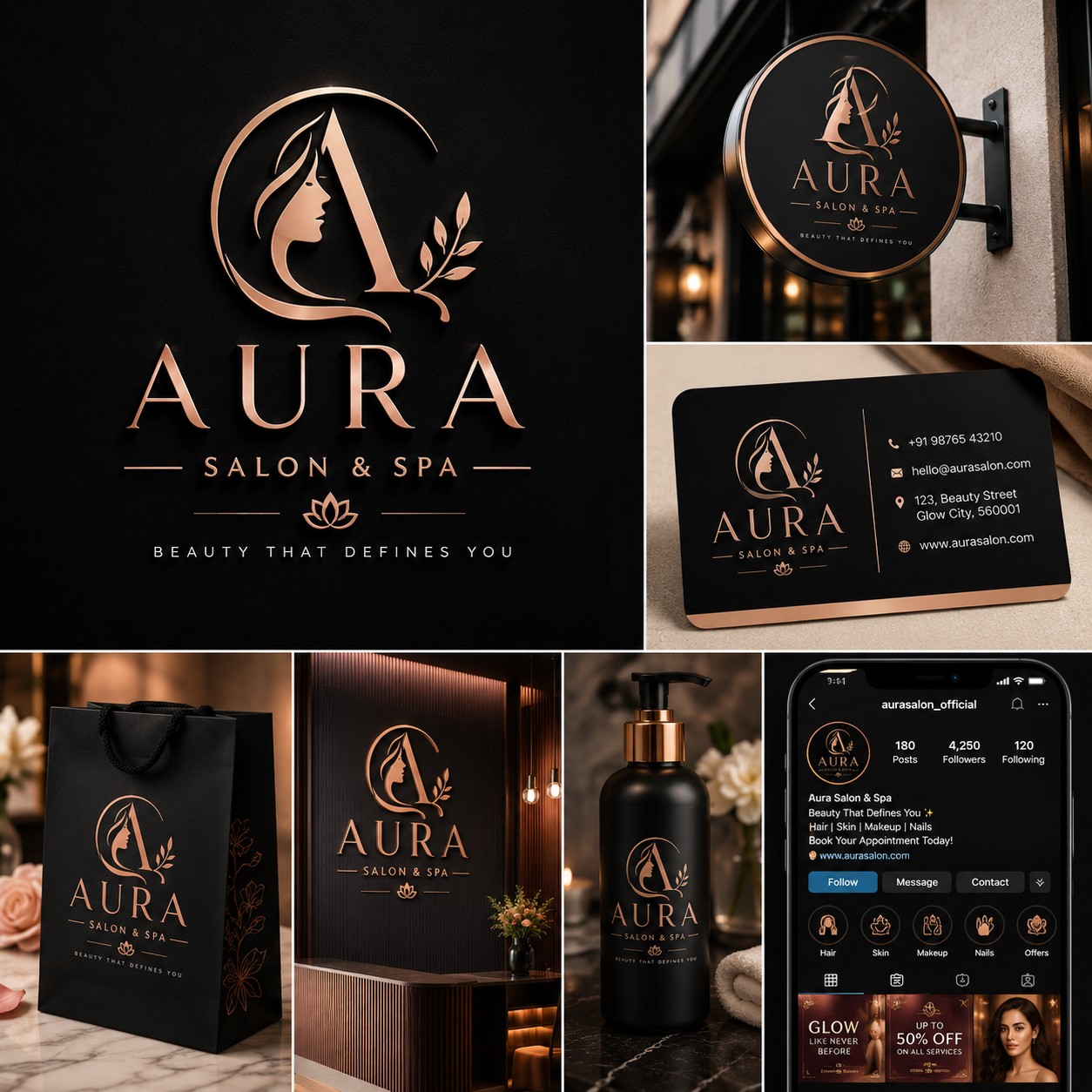 Aura Salon & Spa branding concept