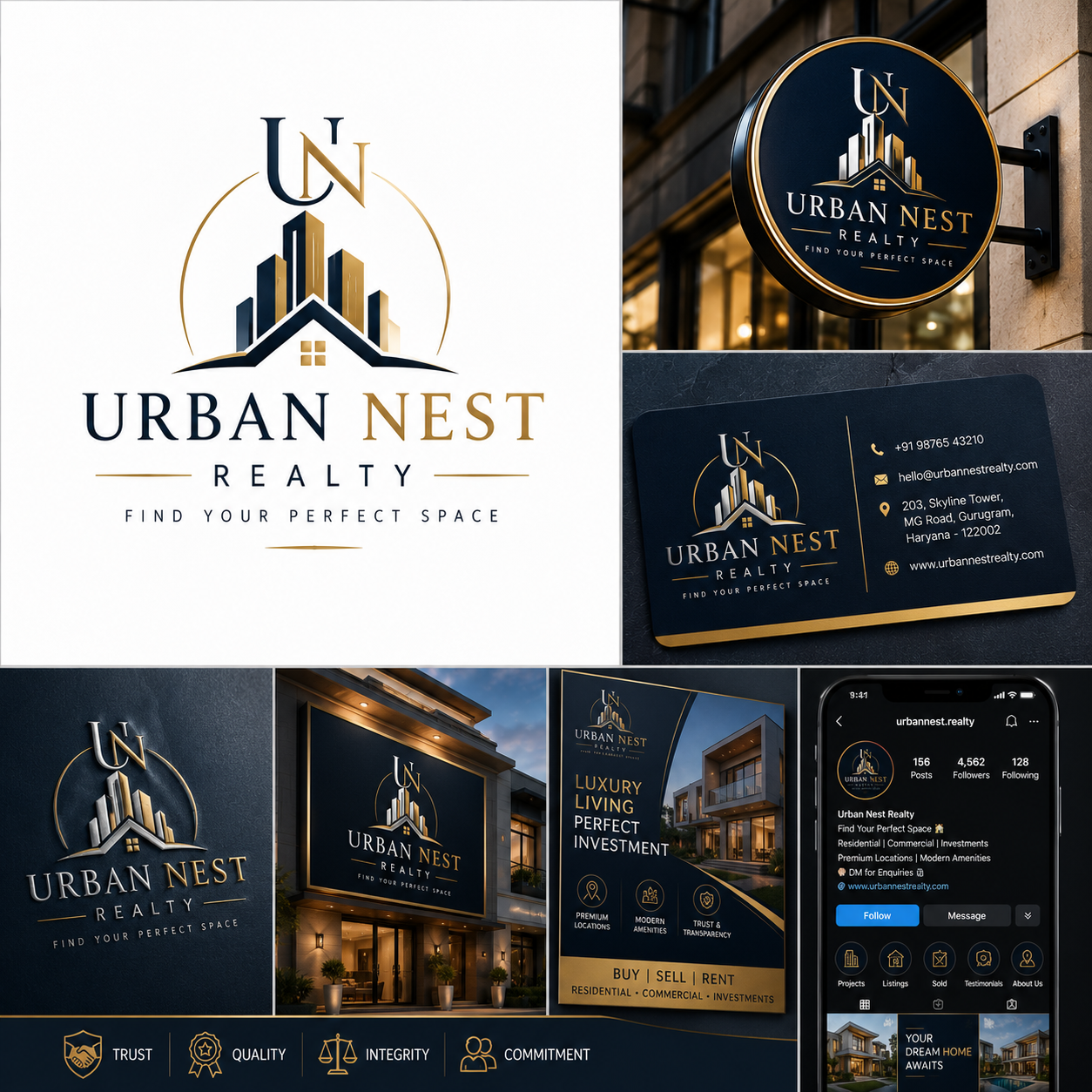 Urban Nest Realty branding concept